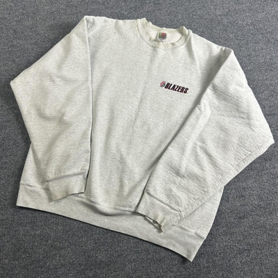 #ad Vintage Portland Trail Blazers Sweatshirt Mens XL Gray NBA Basketball 90s $44.99