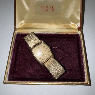 Vtg Elgin DeLuxe Watch Case & Band