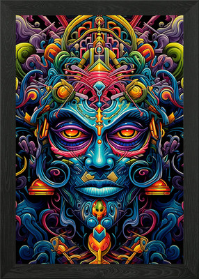 Psychedelic Entity 2 gerahmtes Wandbild Poster Leinwanddruck Bild