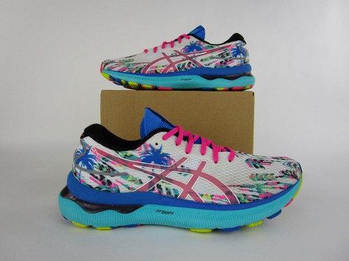Asics Gel Nimbus 24 Damenschuhe Sneaker Laufen weiß pink 1012B284 Größe 9,5