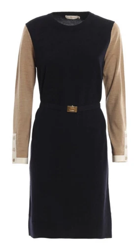 Abito TORY BURCH Kendra in maglia di lana con cintura taglia S