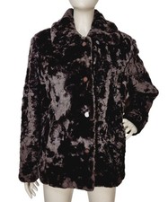 Vintage 90s Y2K Coldwater Creek Faux Fur Teddy Bear Mob Wife Coat Size Small NEW