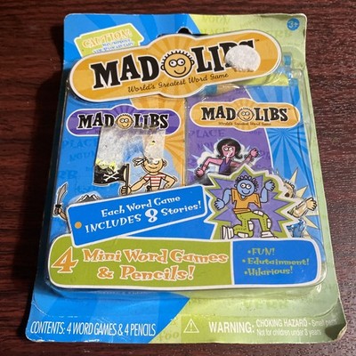 Mad Libs - 4 Mini Word Games & Pencils (NEW) 
