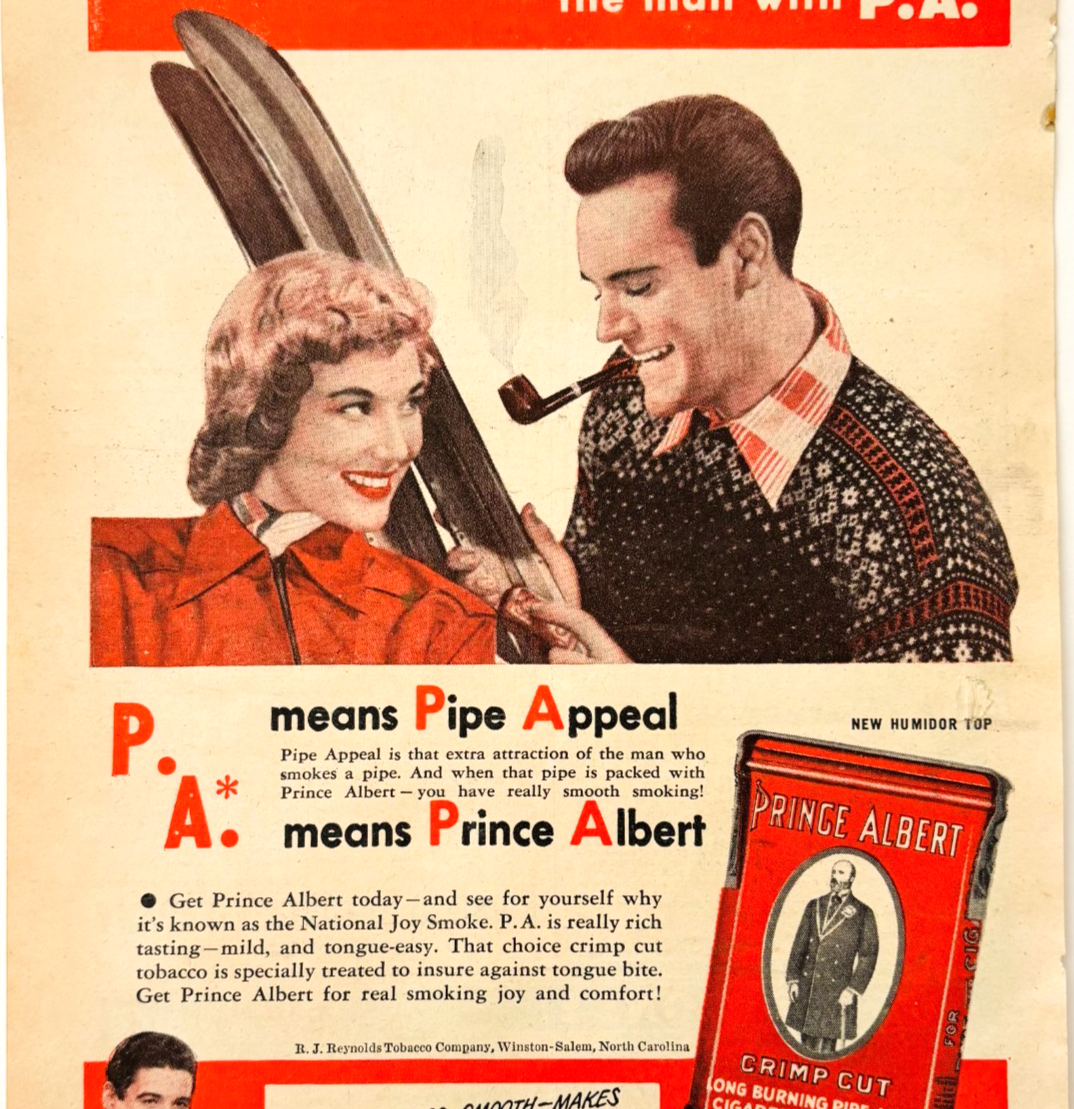 prince albert pipe tobacco review 1949 Prince Albert Pipe Tobacco Advertisement Smoking Crimp Cut Antique  DWU16B