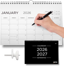 18 Months Wall Calendar 2026-2027 - Jan 26 to Jun 27 with Planner Stickers - Ide