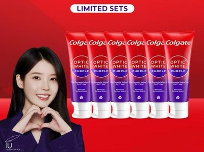 Bundle of 6 Colgate Optic White Purple Toothpaste Removes Stains & Whitens Fast