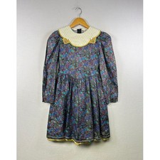 Rare Editions Vintage Girls Dress Floral Print Paisley Peter Pan Collar