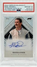 NIGEL MANSELL SIGNED F1 TOPPS ECCELLENZA VETERANO BLUE 13/49 CARD PSA AUTHENTIC