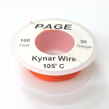 100' Page 30AWG ORANGE KYNAR Insulated Wire Wrap Wire 100 Foot Roll Made In USA
