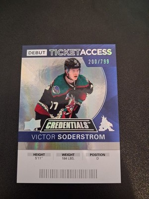 2021-22 UD Credentials - 2020-21 Debut Ticket Access Victor Soderstrom #131 /799