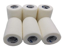 BENDAGGIO COESIVO BIANCO garza elastica 6 rotoli x 7.5 cm x 4.5 m autoadesiva