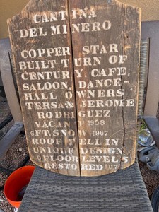 Iconic sign displayed in Arizona miners Cantina
