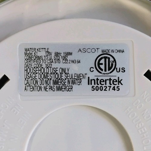 Hervidor eléctrico ASCOT beige acero inoxidable olla inalámbrica súper rápida para té y café - Imagen 16 de 18