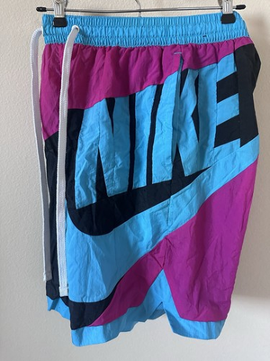 #ad #ad Nike Throwback Futura Teal Pink Basketball Lined Drawstring Shorts Medium $19.00