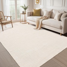 Modern Washable Area Rug Non Slip Low Pile Soft Neutral for Living Room Bedroom