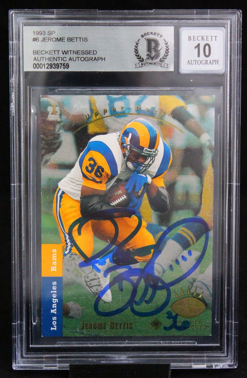 Jerome Bettis Autographed Signed Los Angeles Rams 1993 SP #6 BGS 10 