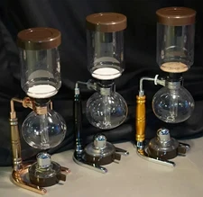 Pro Bar Japanese Siphon Coffee Maker Vacuum Brewer - Rose Gold Chrome Stand