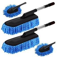 4 Pack Microfiber Car Duster Exterior Scratch Free with Extendable Handle Blue