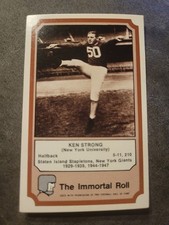 1974 Fleer IMMORTAL ROLL Ken Strong Hall Of Fame HOF New York Giants 