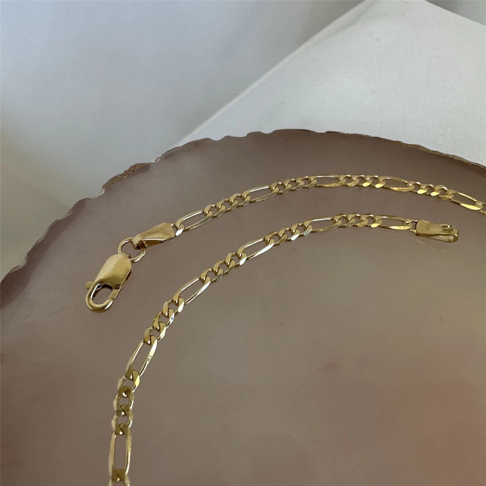 Chaine de Cheville Mailles Alternées en Or Jaune 9 Carats - Photo 4/4