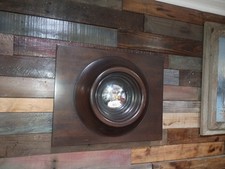 Global View Dallas,TexasWood Convex Bullseye Mirror Wood Frame Wall Hanging  eye