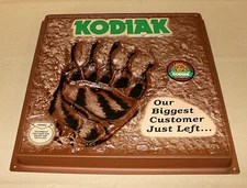 RARE Vintage KODIAK Embossed Sign Tobacco Bear Paw Man Cave Sign New Old Stock