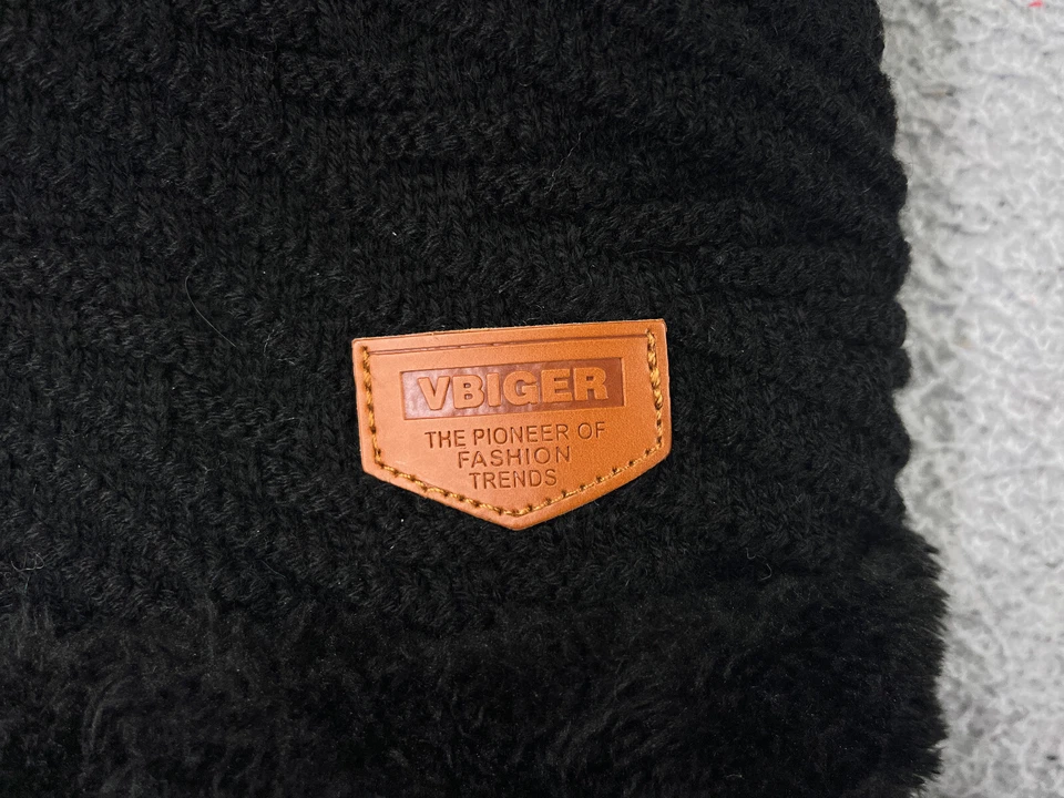 Vbiger Beanie Toque Mujer Talla Única Tejido Negro Piel Borde Acrílico Vellón Forrado Esquí Foto 2 de 4