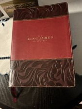 King James Study Bible, Imitation Leather, Burgundy, Full-Color Brand New In Box