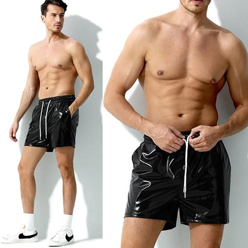 PU Nylon Jogginghose PU Nylon glänzende Strandhose Sommer Herren Shorts - Bild 2 von 13