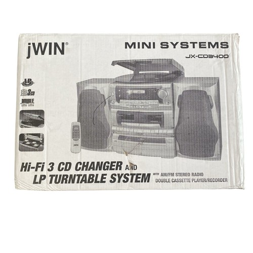 jWIN HI-FI 3 CD Changer Turntable Double Cassette & Radio Player JX-CD3400 NEW - Picture 4 of 7