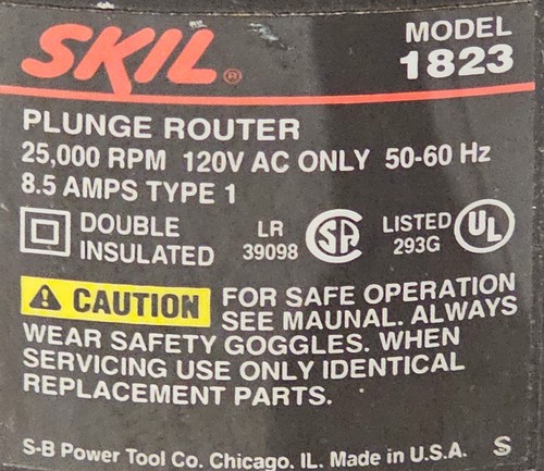 Skil Plunge Router # 1823 8.5Amps, ¼ Collect, 1-½ HP Motor @ 25K RPM - OPEN BOX! - Picture 13 of 21