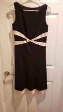 Ann Taylor Womans Black/cream  Classic Cocktail Party Dress Size 4.