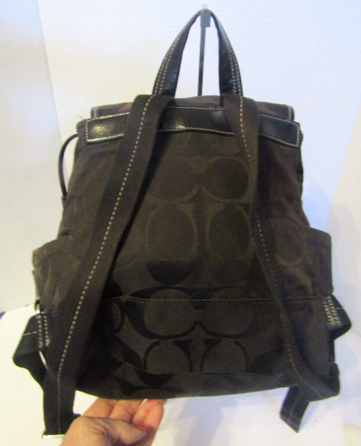 Vintage Coach Kyra Backpack Black Canvas Signature Da… Gem