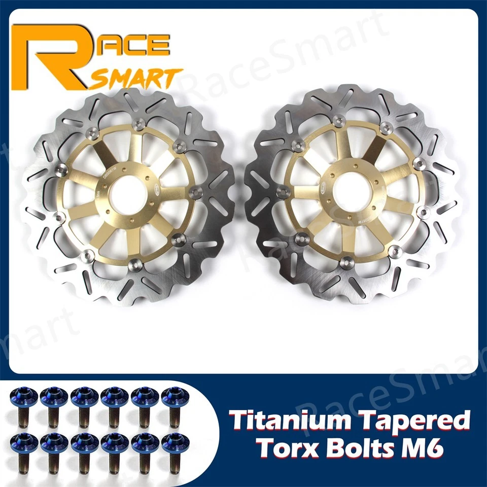 Para Honda CBR1100XX 1997 1998 Disco de freno delantero trasero Rotores Pernos de montaje Tornillos Foto 3 de 4