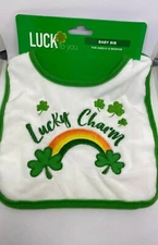 St Patrick’s Day Lucky Charm Super Soft Embroidered Baby Bib 0-12 Months
