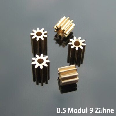 Produktbild von 5 Stück 0,25 Modul 9T Messing-Zahnrad – Stirnrad, 0,98 Mm Bohrung, 1 Mm Wellenaufnahme, 1,5 Oder 3 Mm Dicke – Für Modellbau Und Getriebe