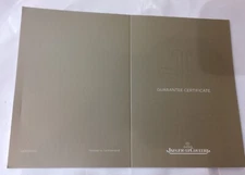 Jaeger JLC  Blank Warranty G Cards ( Authentic Item )