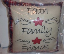 Faith Family Friends Throw Pillow 14" x 14" AMERICANA