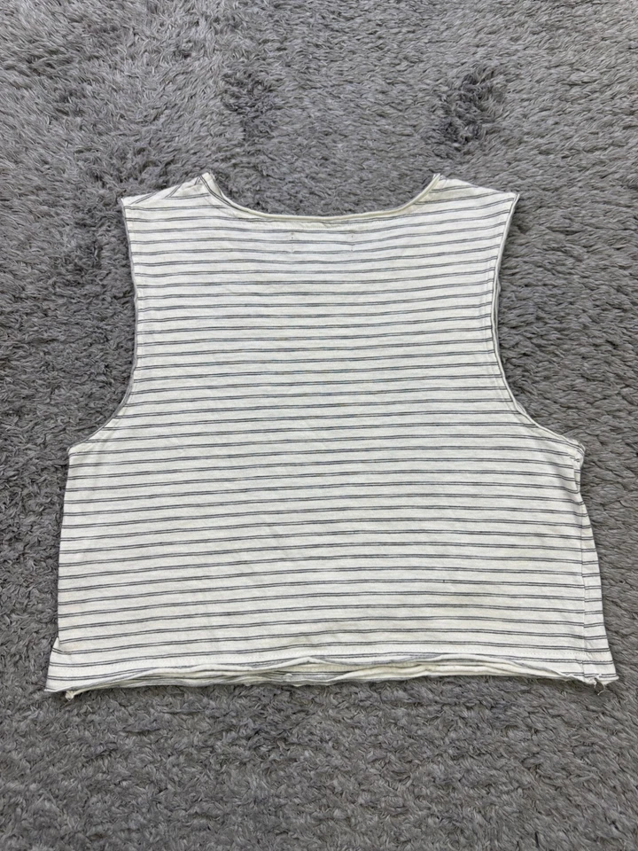 Camiseta sin mangas corta MinkPink para mujer pequeña blanca a rayas tacos y tequila Foto 2 de 4