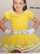 Ballet Dance Costume Yellow Artstone Pageant Dress Tap Skate Heavenly