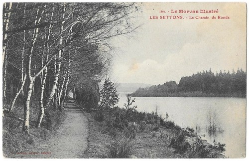 Lac des Settons Chemin de Ronde Parc régional Morvan CPA écrite à Mr Ramus 1909 - Bild 1 von 2