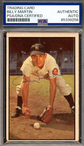 Billy Martin PSA DNA Vintage Signed 1953 Bowman Color Autograph