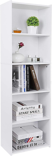 5-Tier Bookcase, Freestanding Wood Open Bookshelf Storage Rack - Picture 9 of 11