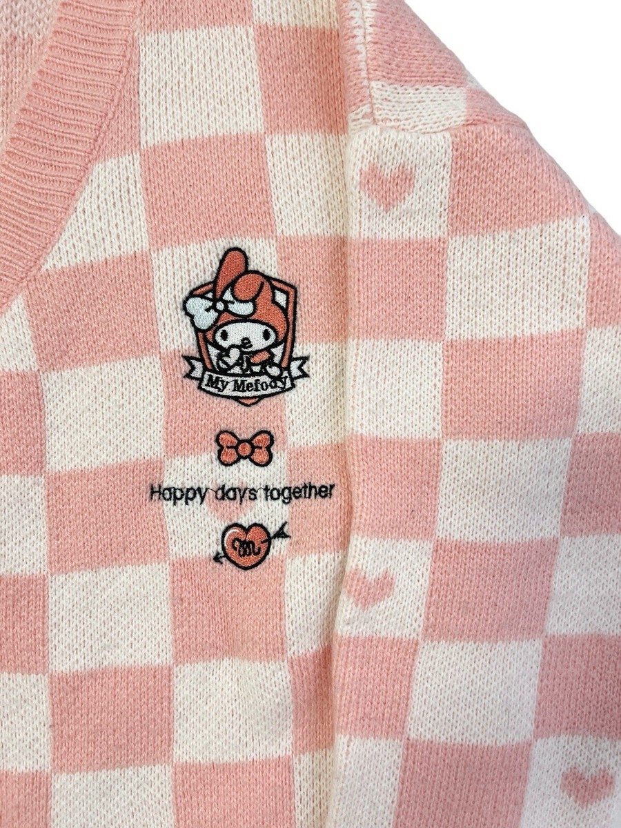 My Melody Cardigan Size XL Womens Pink Checkered Kidcore My Melody Cardigan Size XL Womens Pink Checkered Kidcore