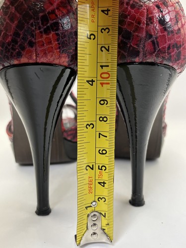 Stuart Weitzman Damenschuhe rot Schlangenlederimitat hochhackige Plateau 8 M (SW16)pmg - Bild 16 von 18