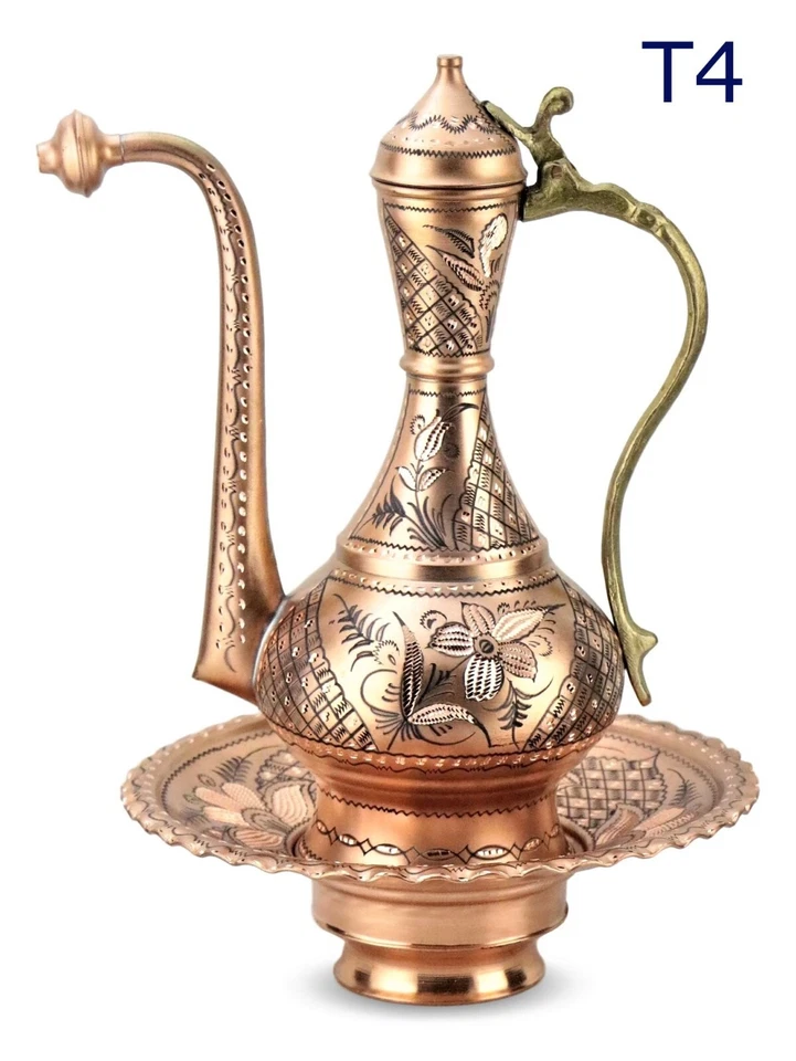 Jarra de cobre turca hecha a mano, jarras bordadas con patrones otomanos hechos a mano, regalo para mamá Foto 4 de 4