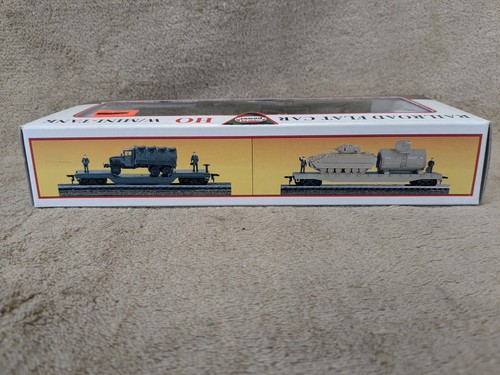 Model Power HO 8468 Military Depressed Center Flat Olive Troop Carrier READ DESC - Picture 8 of 16