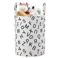  Large Storage Basket for Girls and Boys, Collapsible 1 Pack Black Letter