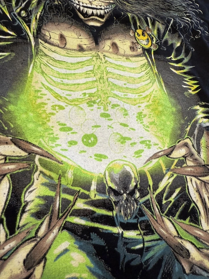 Редкая винтажная футболка Chaos Comics Evil Ernie зеленая светящаяся мужская черная большой ярлык AAA - Изображение 4 из 4