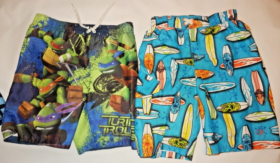 🩳 Лот из 5 мальчиков плавки - размеры от 2T до 10/12 - TMNT, Batman, Paw Patrol - Изображение 3 из 4